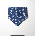 Dark blue paw print Doggy Bandana