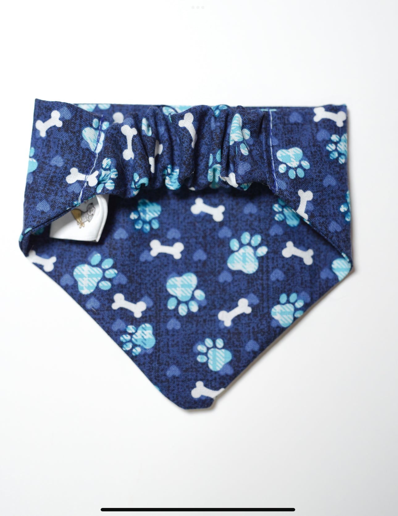 Dark blue paw print Doggy Bandana