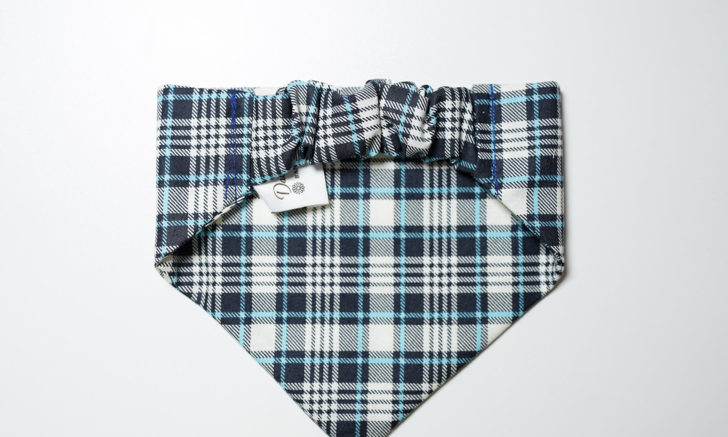 Blue Plaid Doggy Bandana