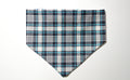 Blue Plaid/Light Blue Paws Doggy Bandana