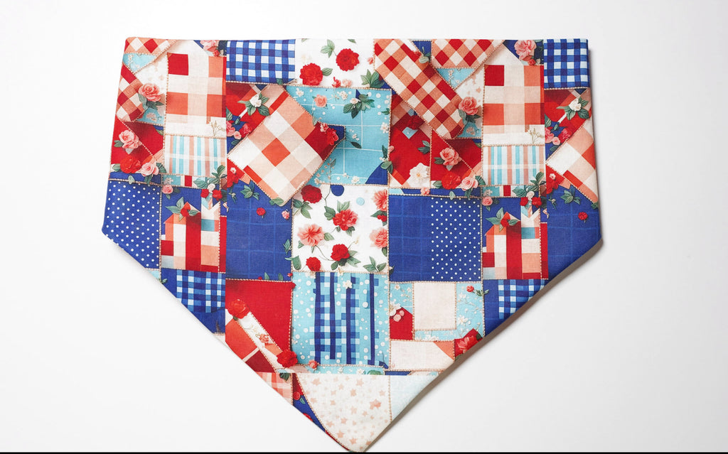 Blue/Red Doggy Bandana
